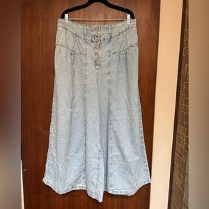 Free People We The Free Light Blue Culotte Wide Leg Jean